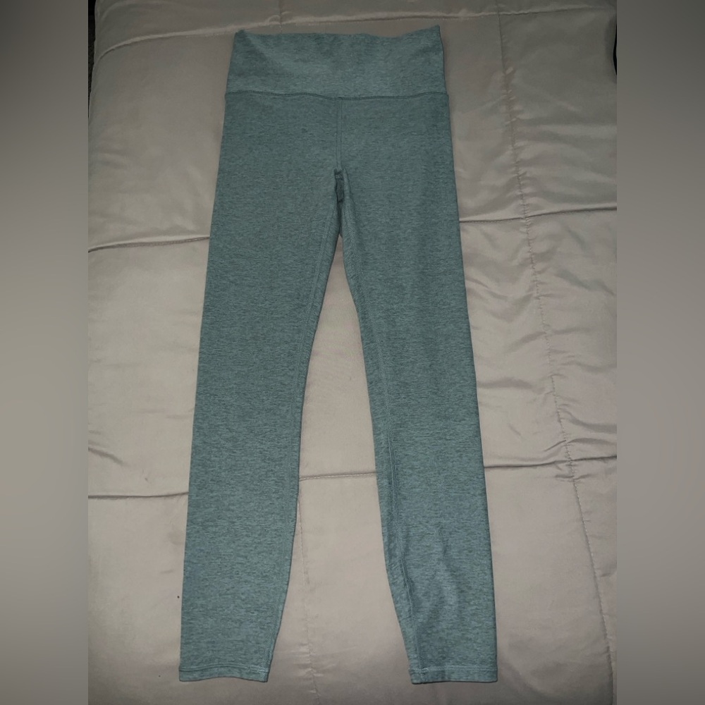 High-Waist Heathered Seafoam Green Leggings